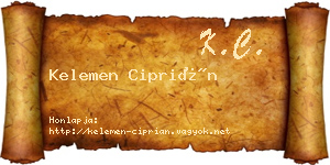 Kelemen Ciprián névjegykártya